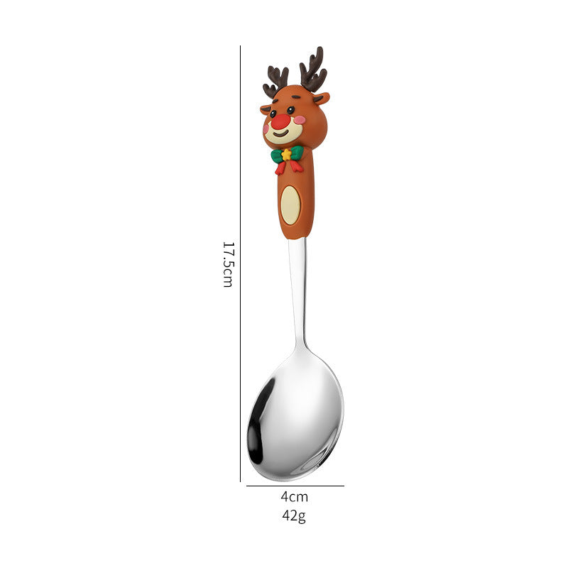 Wholesale Christmas Tableware Dessert Spoon Fork Cartoon  Spoon